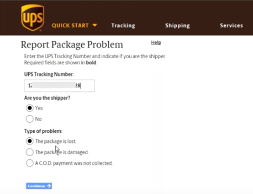 UPS Freight Claim Report a Problem